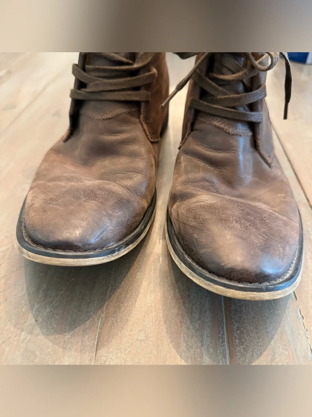 Joe's Jeans Men's Distressed Brown Leather high-top boots Sz 11 Preowned
